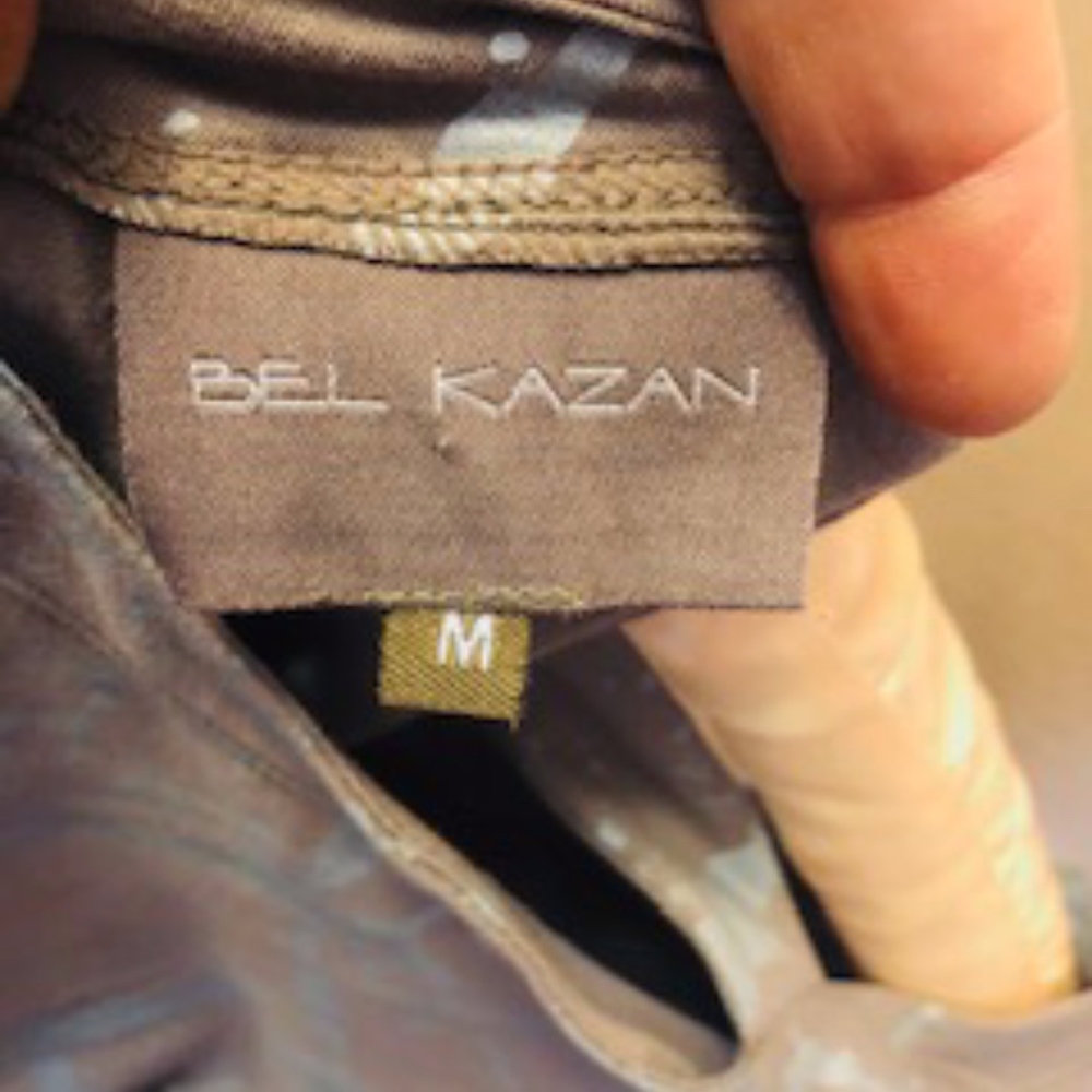 Bel Kazan Size M Grey and blue midi dress